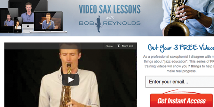 Video Sax Lessons with Bob Reynolds | Teen Jazz